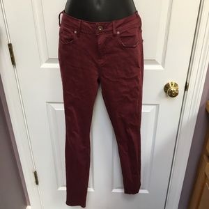 Bullhead Denim Maroon High- Rise Skinny Jeans